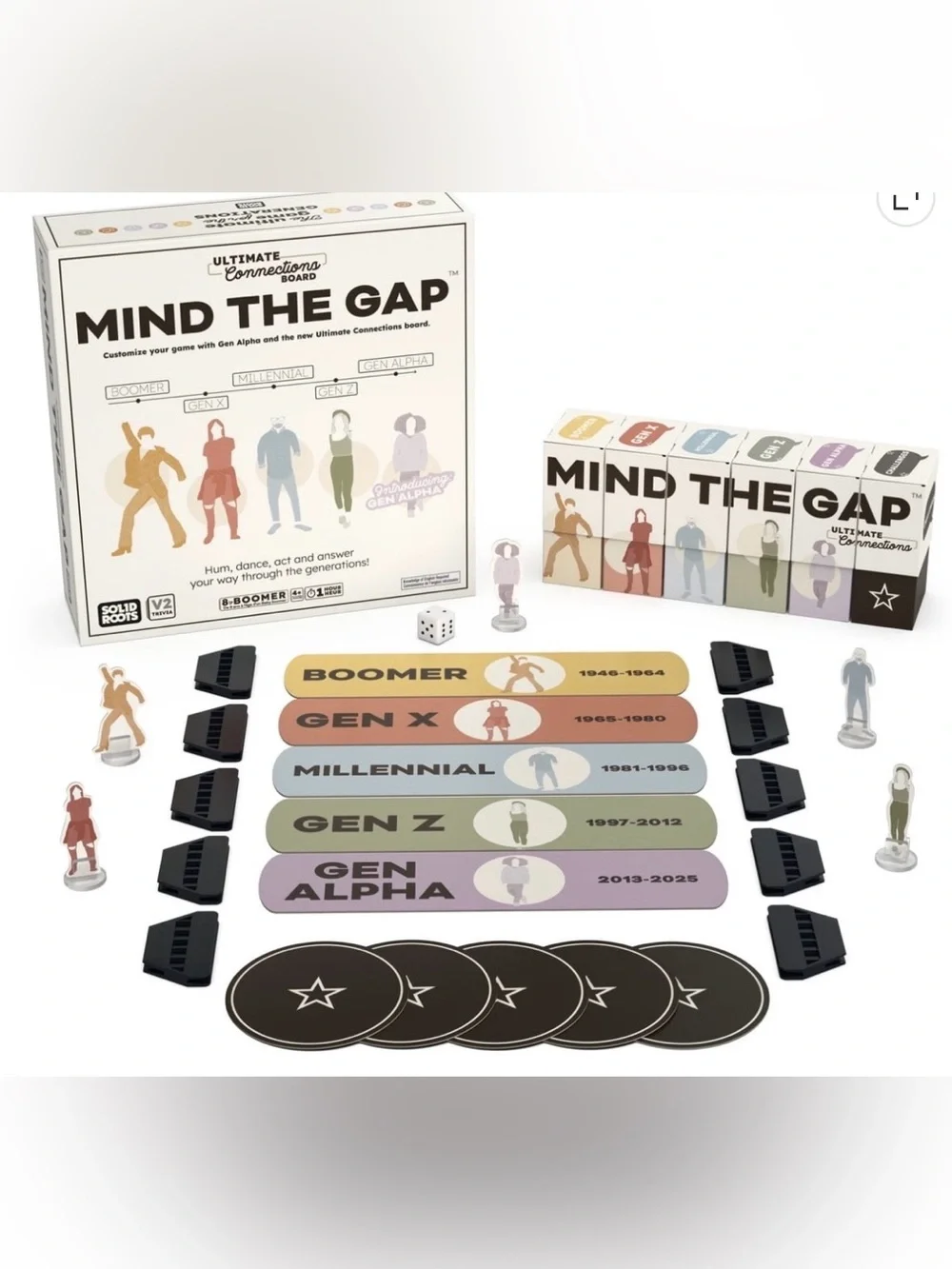 Solid Roots Mind The Gap Ultimate Connections Board V2 Trivia Game, 4+, Age 8+